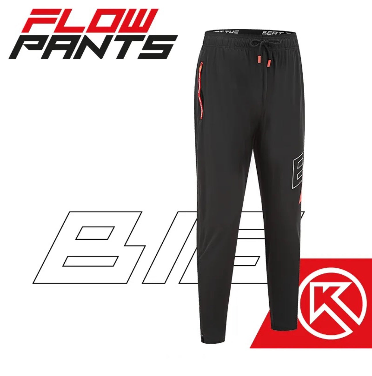Side profile of Flow Pants – tapered athletic fit with deep pockets
